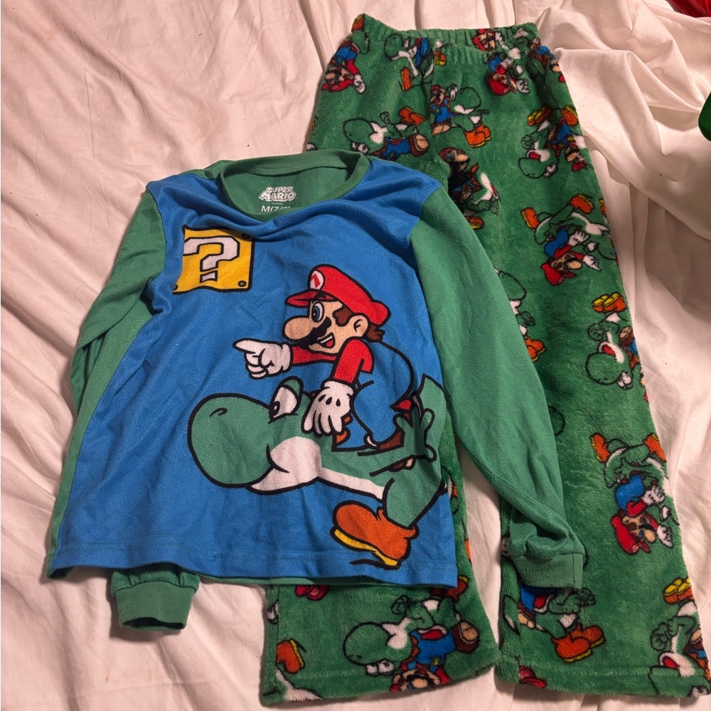 Nintendo Kids Pajama Set - Green and Blue